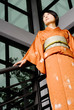 Kimono Girl In Contemporary Surroundings.