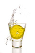 Lemon splashing in water