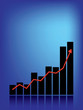 Success bar graph with copy space