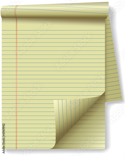Illustration: Yellow Legal Pad Corner Paper Page Curl Yellow Legal Pad Corner Paper Page Curl