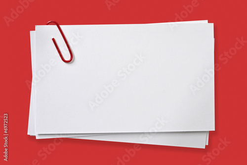 Blank Identification Cards on Blank Cards With Red Paper Clip    Robynmac  6972523   See Portfolio