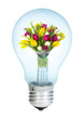 Electrobulb with a bunch of tulips