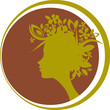 profile of woman with flowers on hair
