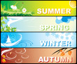 Four colourful seasonal banners