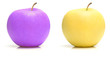 Two apples. real and invented color