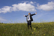 Businessman enjoying nature