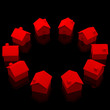 circle of red houses