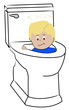 young child being flushed down the toilet - bad behaviour 