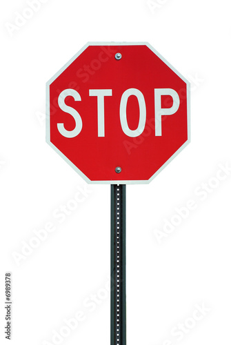 Photo: Isolated stop sign Isolated stop sign