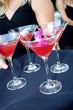 tray full of martini's being served
