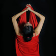 passionate dancer girl wrapped in red fabric passionate dancer girl wrapped in red fabric