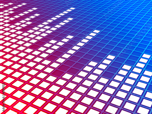 Illustration: Music equalizer background. Rendered image. Music equalizer background. Rendered image.