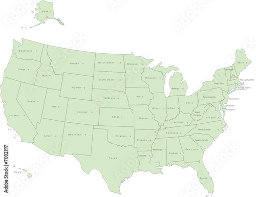 USA vector map with States map of usa with states names. USA vector map with States