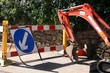 roadworks and digger