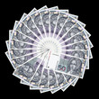 Croatian bank notes of 50 kunas in circle Croatian bank notes of 50 kunas in circle