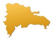 Dominican Republic map filled with orange gradient