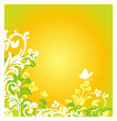 summer floral background with butterfly