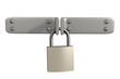 Two metal shutters, closed for 3d lock