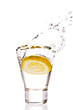 Lemon splashing in water