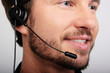 Callcenter Mund Bart Zähne Mann Telefon Callcenter Mund Bart Zähne Mann Telefon