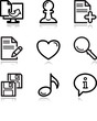 Black contour web icons, set 10