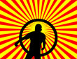man in a circle