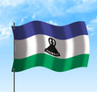 Drapeau du Lesotho , ciel et vent Drapeau du Lesotho , ciel et vent