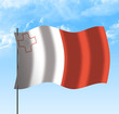 Drapeau de Malte , ciel et vent Drapeau de Malte , ciel et vent