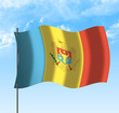Drapeau de la Moldavie , ciel et vent