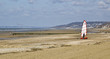 homme et char à voiles panoramique