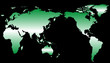 Map World Green on Black