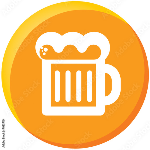 Orange Beer Mug Icon