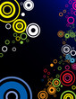 Colorful Circles Frame on black background Colorful Circles Frame on black background