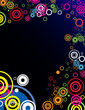Colorful Circles Frame on black background Colorful Circles Frame on black background