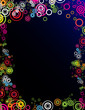 Colorful Circles Frame on black background Colorful Circles Frame on black background