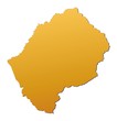 Lesotho map filled with orange gradient Lesotho map filled with orange gradient