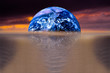 Illustration: Image of earth with ocean as background Image of earth with ocean as background