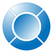 Blaue Schaltfläche