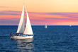 Sailboats at sunset