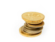 gold coins, isolated on white background