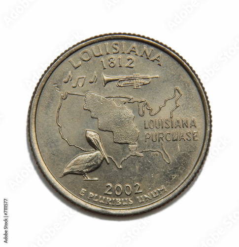Photo: USA Louisiana quarter dollar USA Louisiana quarter dollar