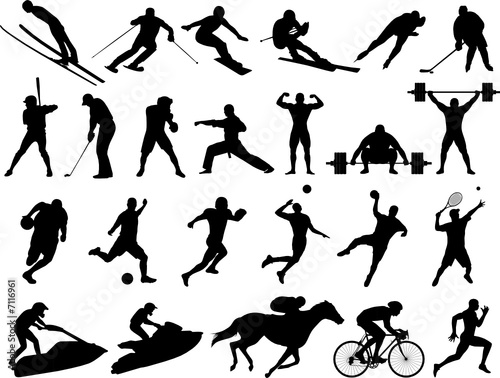 Vector Sport Silhouettes volleyball player silhouette. Vector Sport Silhouettes