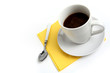 white cup of coffee isolated