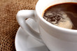 black coffee on brown background