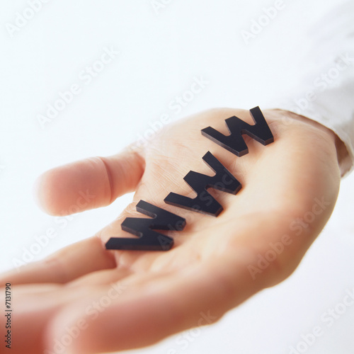 hand with display-letters