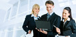 Three people working