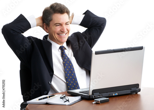 Photo: businessman with laptop businessman with laptop