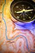 compass on map