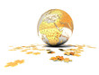 Our planet is collected from small  golden puzzles