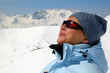 woman skier enjoying sun